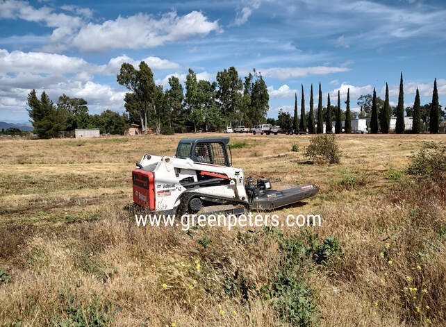 Bobcat mowing for fire clearance and weed abatement Menifee Ca